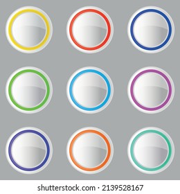 web round buttons colorful abstract collection with elements