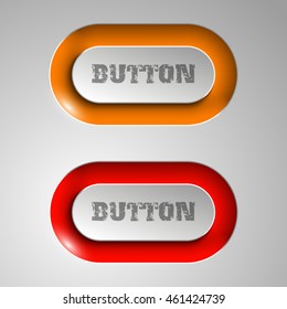 web rounded button for website or app. Isolated bell sign with border, reflection and shadow on background. Vector eps10.
