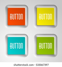 web rounded button for website or app. Isolated bell sign with border, reflection and shadow on background. Vector eps10.