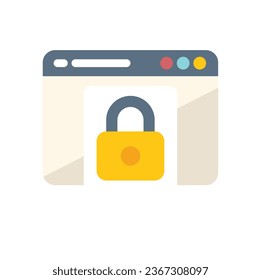 Web safe icon flat vector. Data privacy. Secure cyber isolated