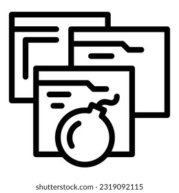 Web safety icon outline vector. Data secure. Firewall privacy