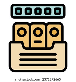 vector de contorno de icono de seguridad web. Seguridad de Internet. Color plano vpn de datos