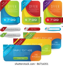 web sale banners with subscription forms and buttons set vector