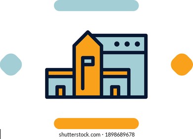 Web school icon line filled color concept related website, seo and business elements.
