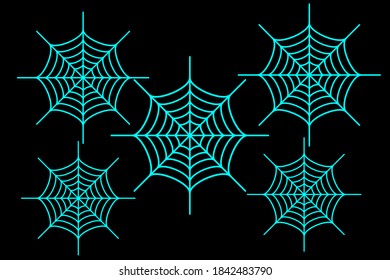 Web seamless vector pattern on blue black orange background