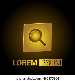 Web search 3D Golden Metallic Premium Royal Corporate Logo / Icon