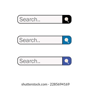 web search bar box with buttons for search in internet. Website icon vector file. 