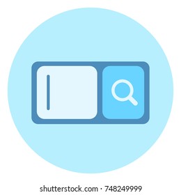 Web Search Bar Icon With Magnifying Glass On Blue Background Vector Illustration