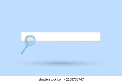 Barra de búsqueda web aislada en fondo azul. Barra de navegación para su diseño. Buscar plantillas de explorador en blanco. Herramienta de investigación de ilustraciones de vectores