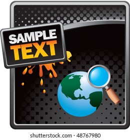 pesquisa na web meio-tom preto splattered ad