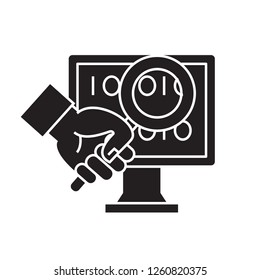 Web search black vector concept icon. Web search flat illustration, sign