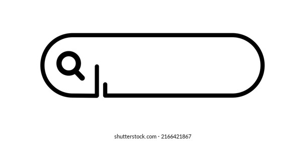 Web search box with magnifying glass search button and copy space. Flat design internet search bar. Vector.