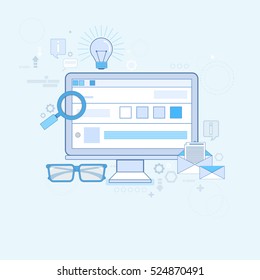 Web Search Digital Content Information Technology Business Vector Illustration