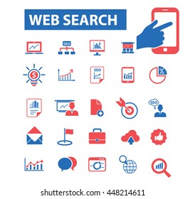 búsqueda web, iconos de inicio digital, vector de signos