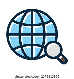 Web Search Engine Filled Dark Colors  Icon For Personal And Commercial Use.
