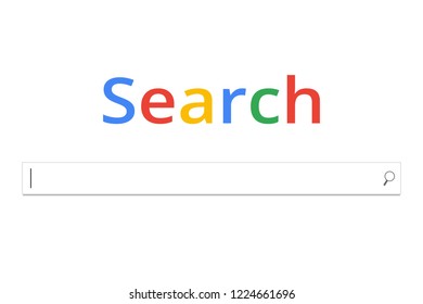 Web search engine interface with empty focused textbox and magnifier icon