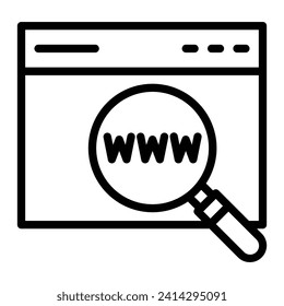 Web Search Engine Vector Line Icon Design