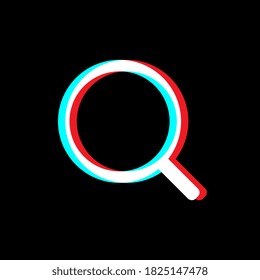 Web search icon button. Social media concept. Isolated on black background