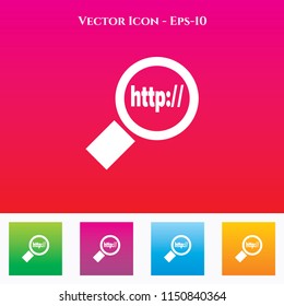 Web Search Icon in Colored Square box. eps-10