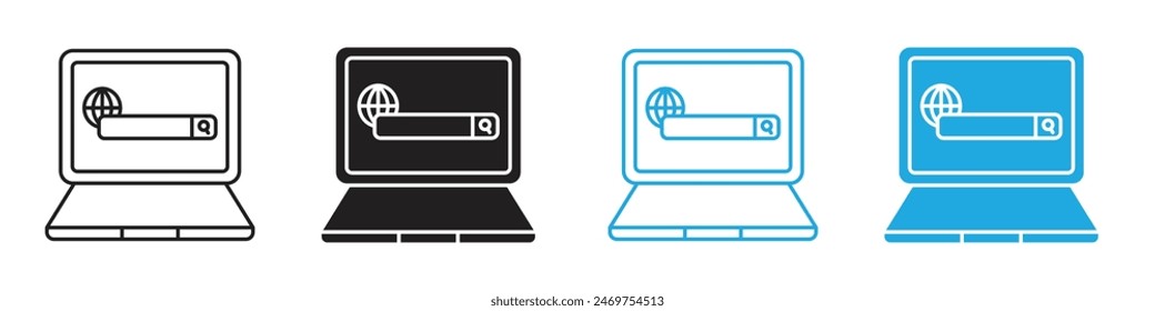 Web search icon line art vector