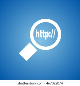 Web Search Icon on blue color. 