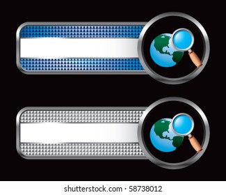 web search icon on blue and silver checkered tabs