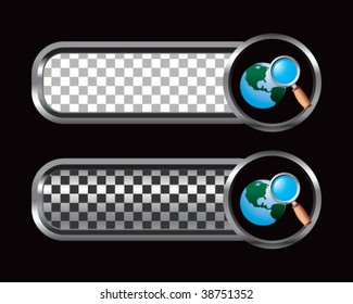 icono de búsqueda web en pestañas de verificación de plata y negro