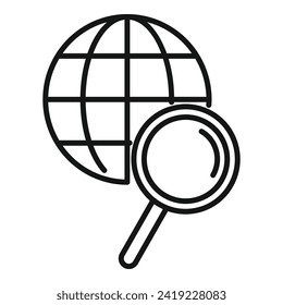 Web search icon outline vector. Online market boost. Global web data