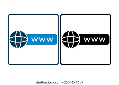 Web Search icon. icon related to Search. suitable for web site, app, user interfaces. solid icon style. simple vector design editable