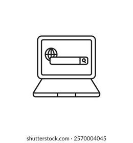 Web search icon Vector flat thin line illustration
