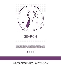 Web Search Internet Browsing Banner With Copy Space Thin Line Vector Illustration