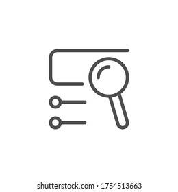 icono de esquema de línea de consulta de búsqueda web
