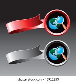 web search red and gray ribbons