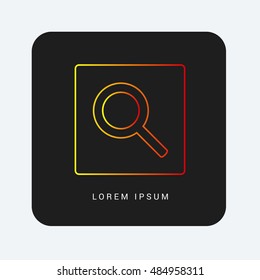 Web search Red & Orange gradient attractive line thin icon / logo design