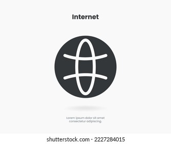 Web search symbol. Internet icon. Go to web icon. Http address sign. Globe network www website icon with isolated white background for UI UX mobile app