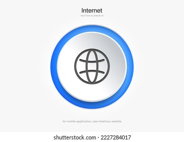 Web search symbol. Internet icon. Go to web icon. Http address sign. Globe network www website icon with isolated white background for UI UX mobile app