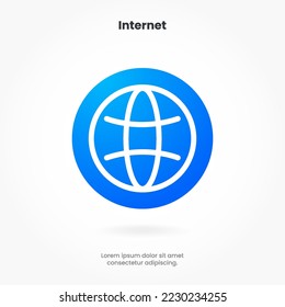 Web search symbol. Internet icon. Go to web icon. Http address sign. Globe network www website icon with isolated white background for UI UX mobile app