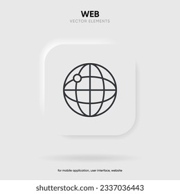 Web search symbol. Internet icon. Go to web icon. Http address sign. Globe network www website icon with isolated white background for UI UX mobile app