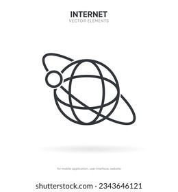 Web search symbol. Internet icon. Go to web icon. Http address sign. Globe network www website icon with isolated white background for UI UX mobile app