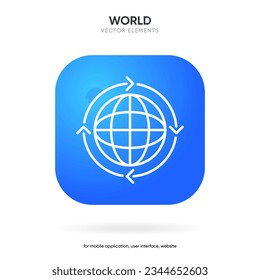 Web search symbol. Internet icon. Go to web icon. Http address sign. Globe network www website icon with isolated white background for UI UX mobile app