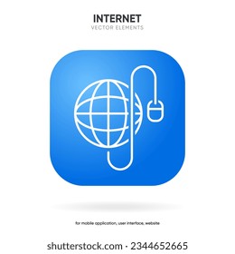 Web search symbol. Internet icon. Go to web icon. Http address sign. Globe network www website icon with isolated white background for UI UX mobile app