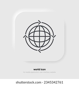 Web search symbol. Internet icon. Go to web icon. Http address sign. Globe network www website icon with isolated white background for UI UX mobile app