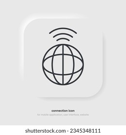 Web search symbol. Internet icon. Go to web icon. Http address sign. Globe network www website icon with isolated white background for UI UX mobile app