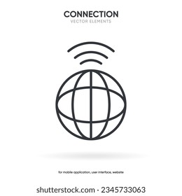 Web search symbol. Internet icon. Go to web icon. Http address sign. Globe network www website icon with isolated white background for UI UX mobile app