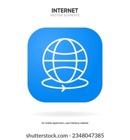 Web search symbol. Internet icon. Go to web icon. Http address sign. Globe network www website icon with isolated white background for UI UX mobile app