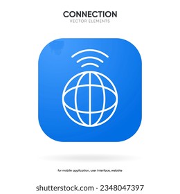 Web search symbol. Internet icon. Go to web icon. Http address sign. Globe network www website icon with isolated white background for UI UX mobile app