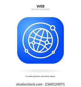 Web search symbol. Internet icon. Go to web icon. Http address sign. Globe network www website icon with isolated white background for UI UX mobile app