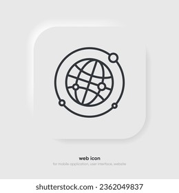 Web search symbol. Internet icon. Go to web icon. Http address sign. Globe network www website icon with isolated white background for UI UX mobile app