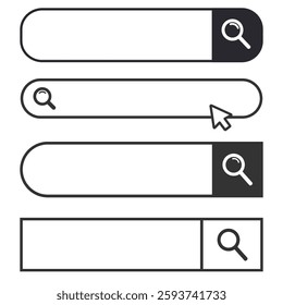 web search tools vector illustration set