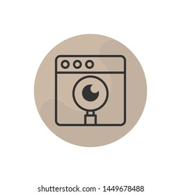Web Search Vector Illustration, outline sign.